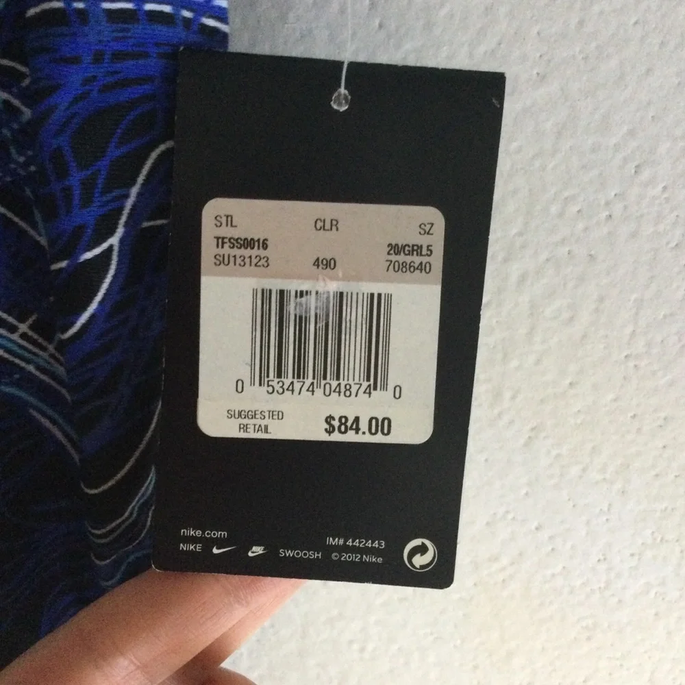 NIKE NWT Little Girls One Piece Racing Swimsuit Sz 5/20